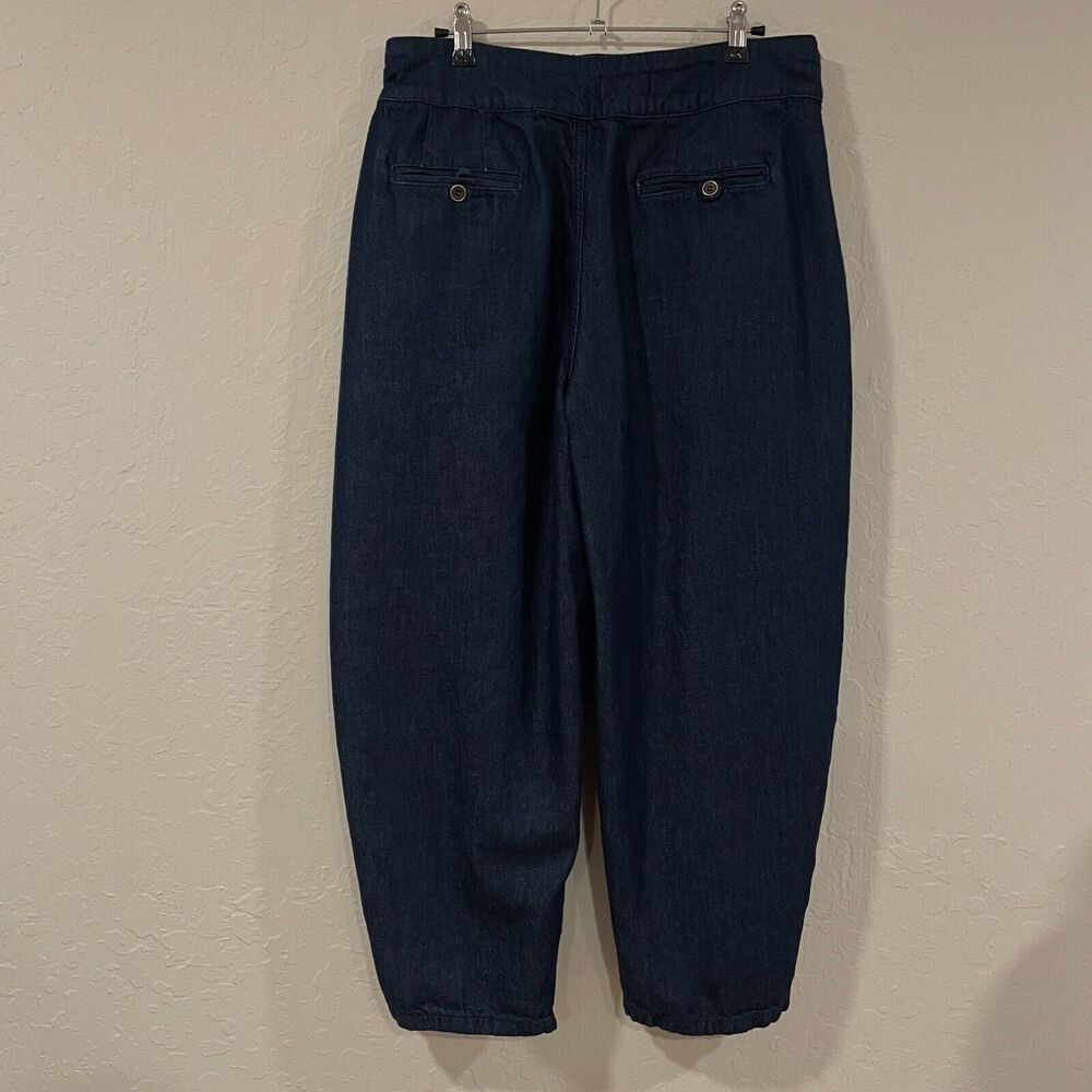 ~~ANTHROPOLOGIE Pilcro Porto 31 Pleated High Rise Tapered Jeans Dark Blue Pocket - Picture 16 of 16